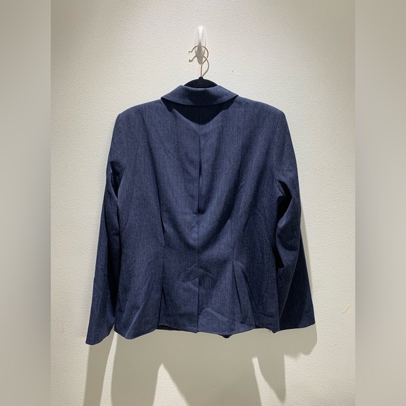Nine West Women's Blazer Blue Pockets Casual Work Size L - Picture 3 of 11